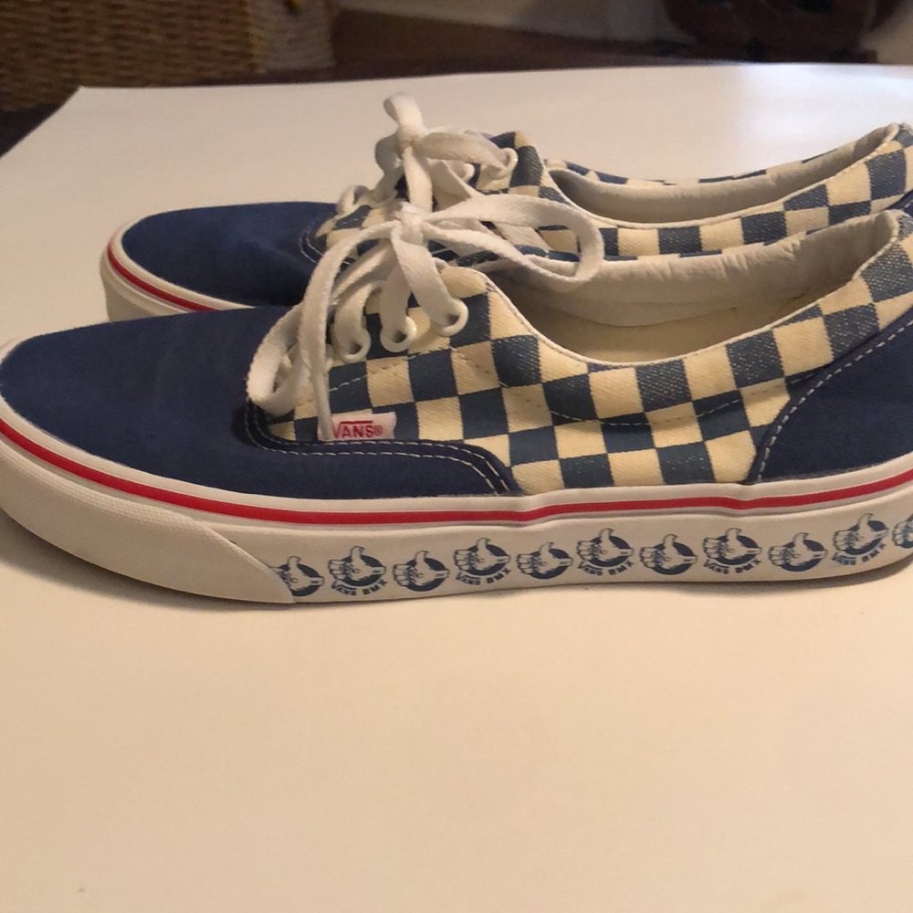 Vans Off The Wall NWOT Blue/White Checker Sneakers - Picture 5 of 9